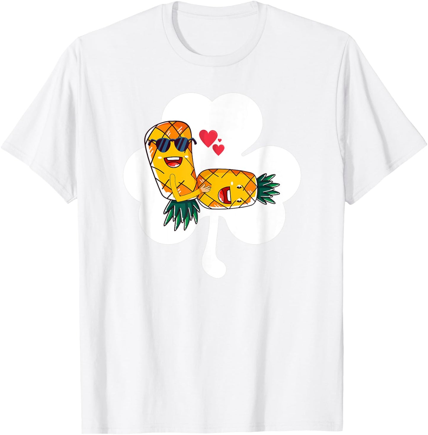 Lucky Swinger Upside Down Pineapple Making Love Shamrock T-Shirt - T-Shirt | White