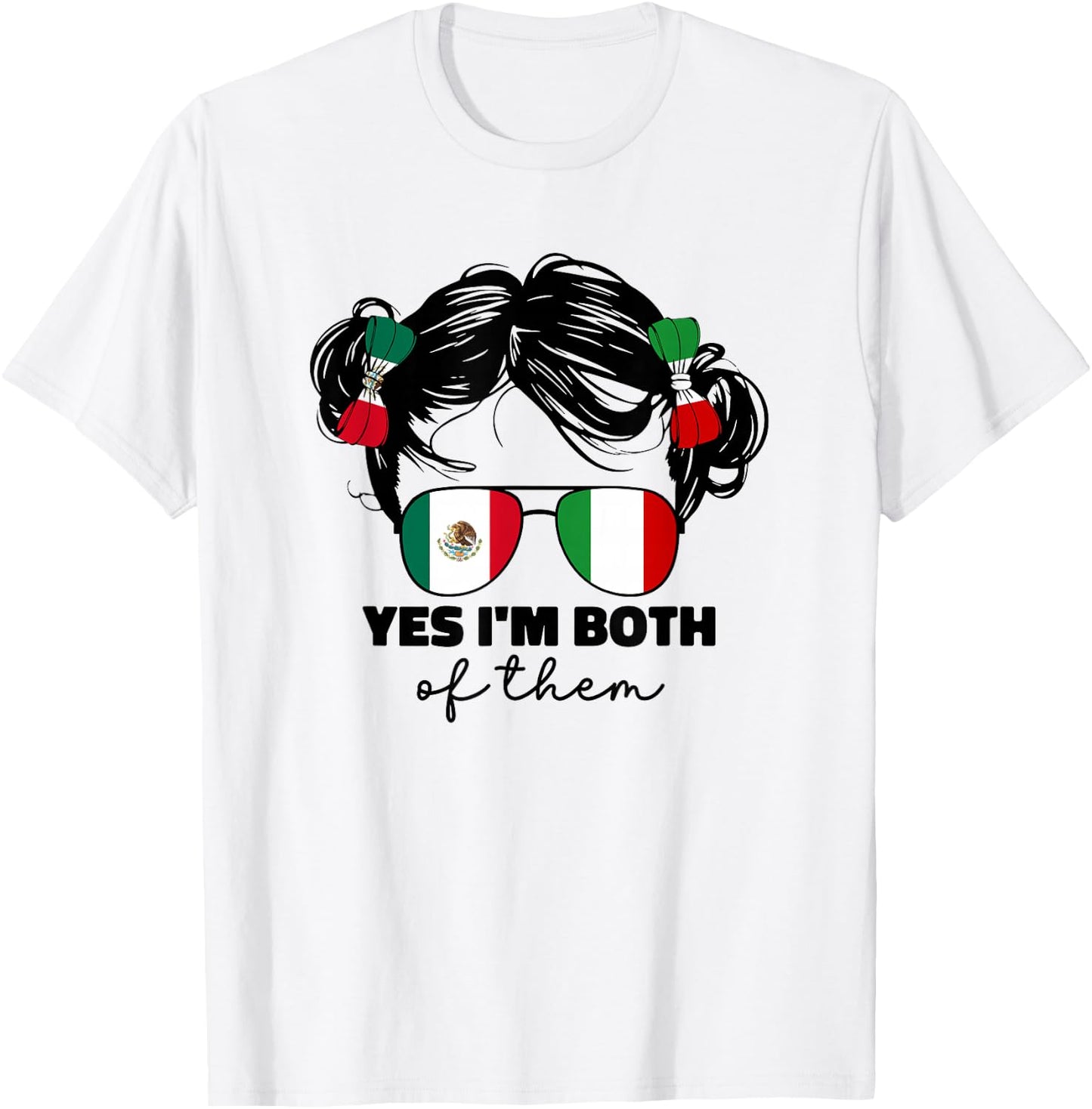 Girls Half Mexican And Italian Mexico Italy Flag Kids Girl T-Shirt - T-Shirt | White