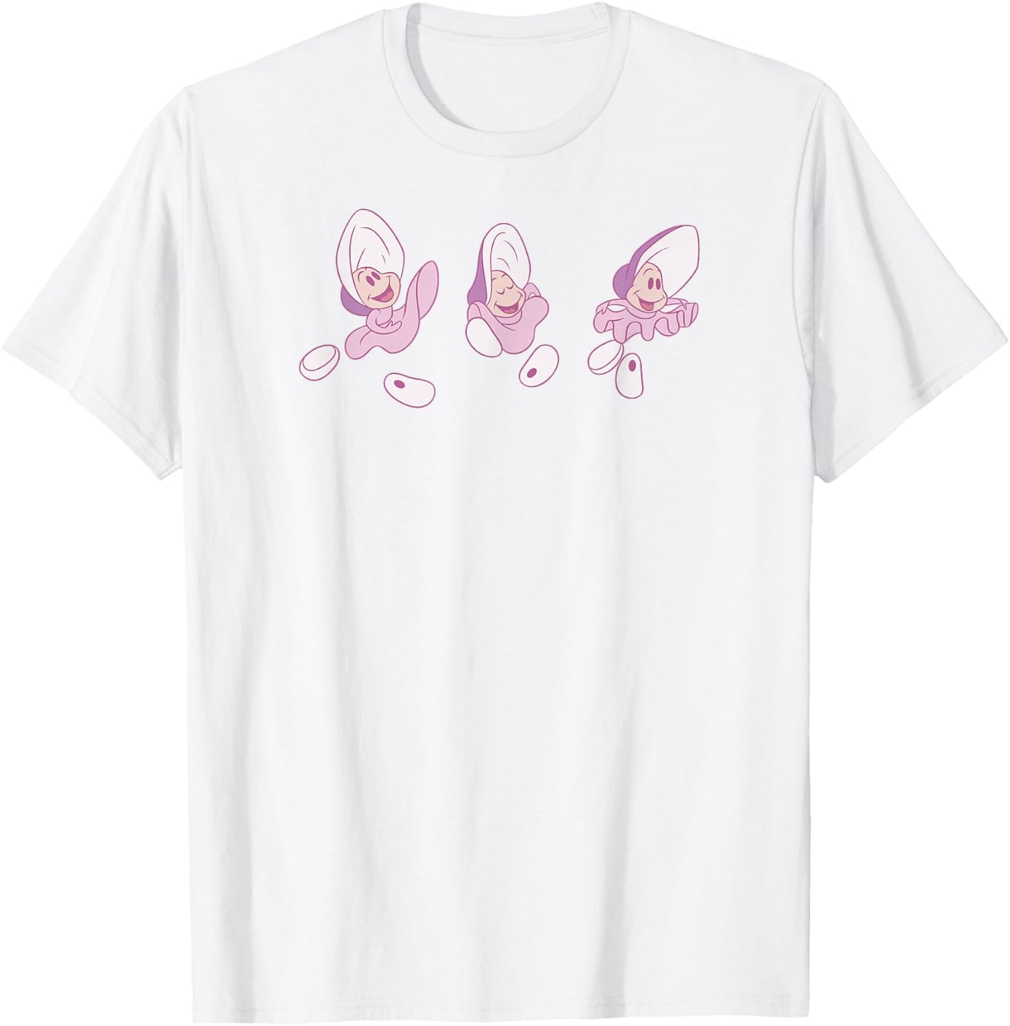 Disney Alice in Wonderland Cute Dancing Oysters Chest Logo T-Shirt - T-Shirt | White