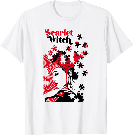 Marvel Avengers Scarlet Witch Wanda Maximoff Puzzle T-Shirt - T-Shirt | White