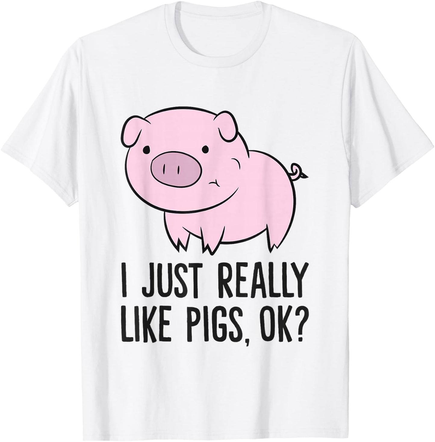 I Just Really Like Pigs, OK? Kids Boys Love Pigs T-Shirt - T-Shirt | White