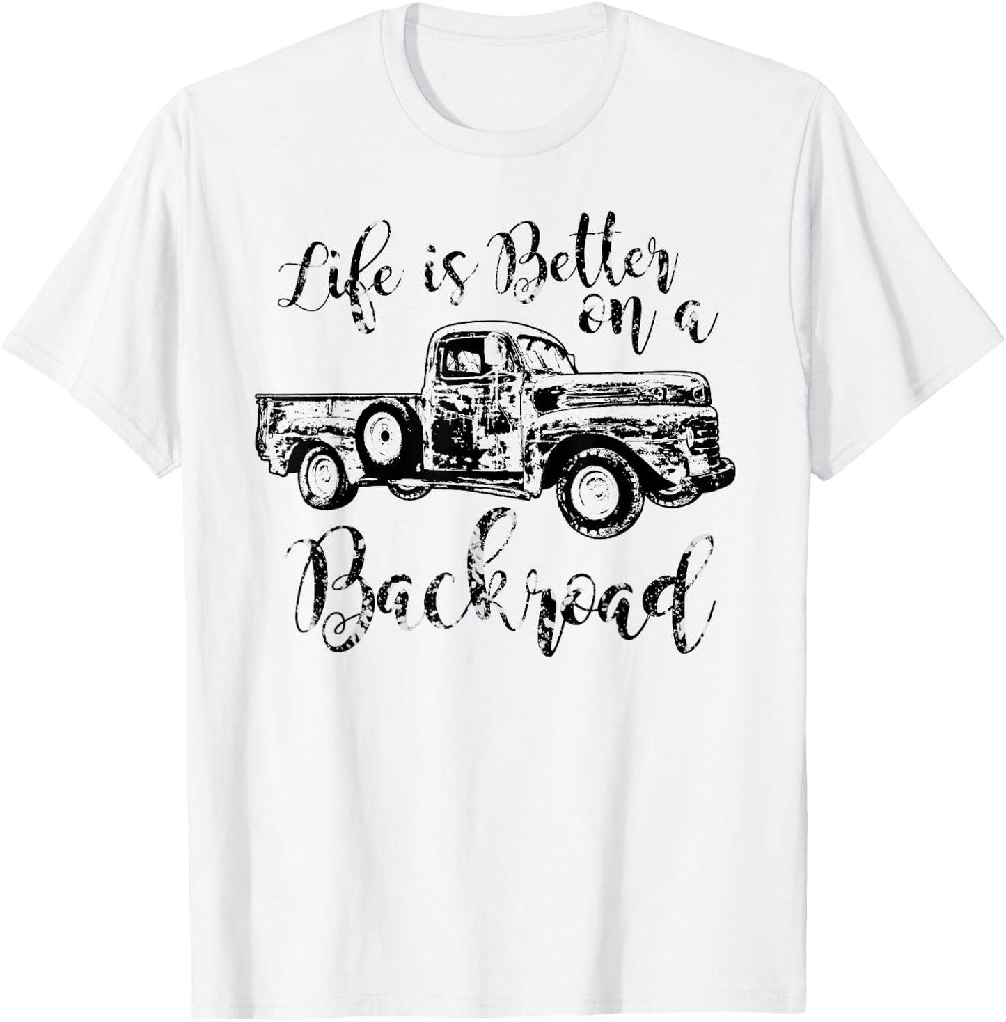 Life is better on a backroad country southern woman Vintage T-Shirt - T-Shirt | White