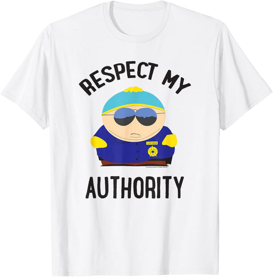 South Park Cartman Respect My Authority T-Shirt - T-Shirt | White