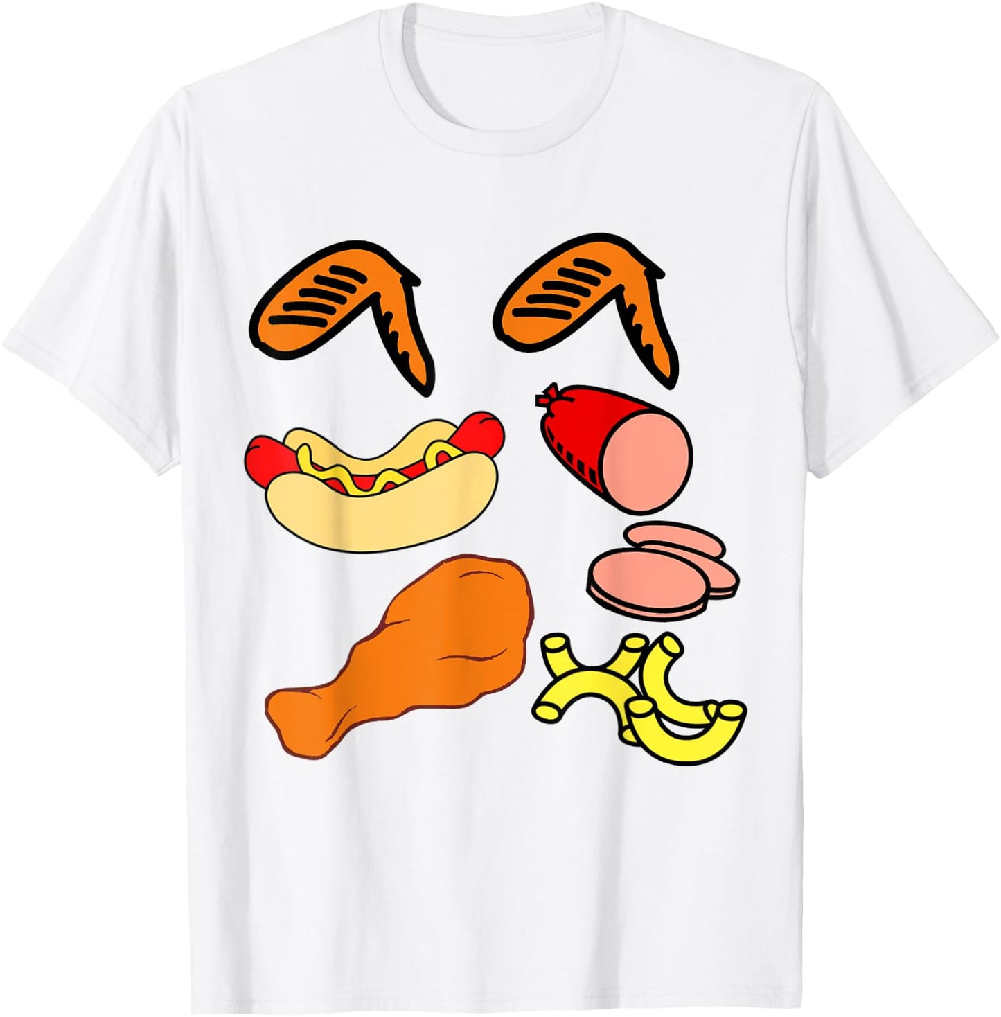 Chicken wing chicken wing hot dog and baloney funny food Women Girls Kids T-Shirt - T-Shirt | White