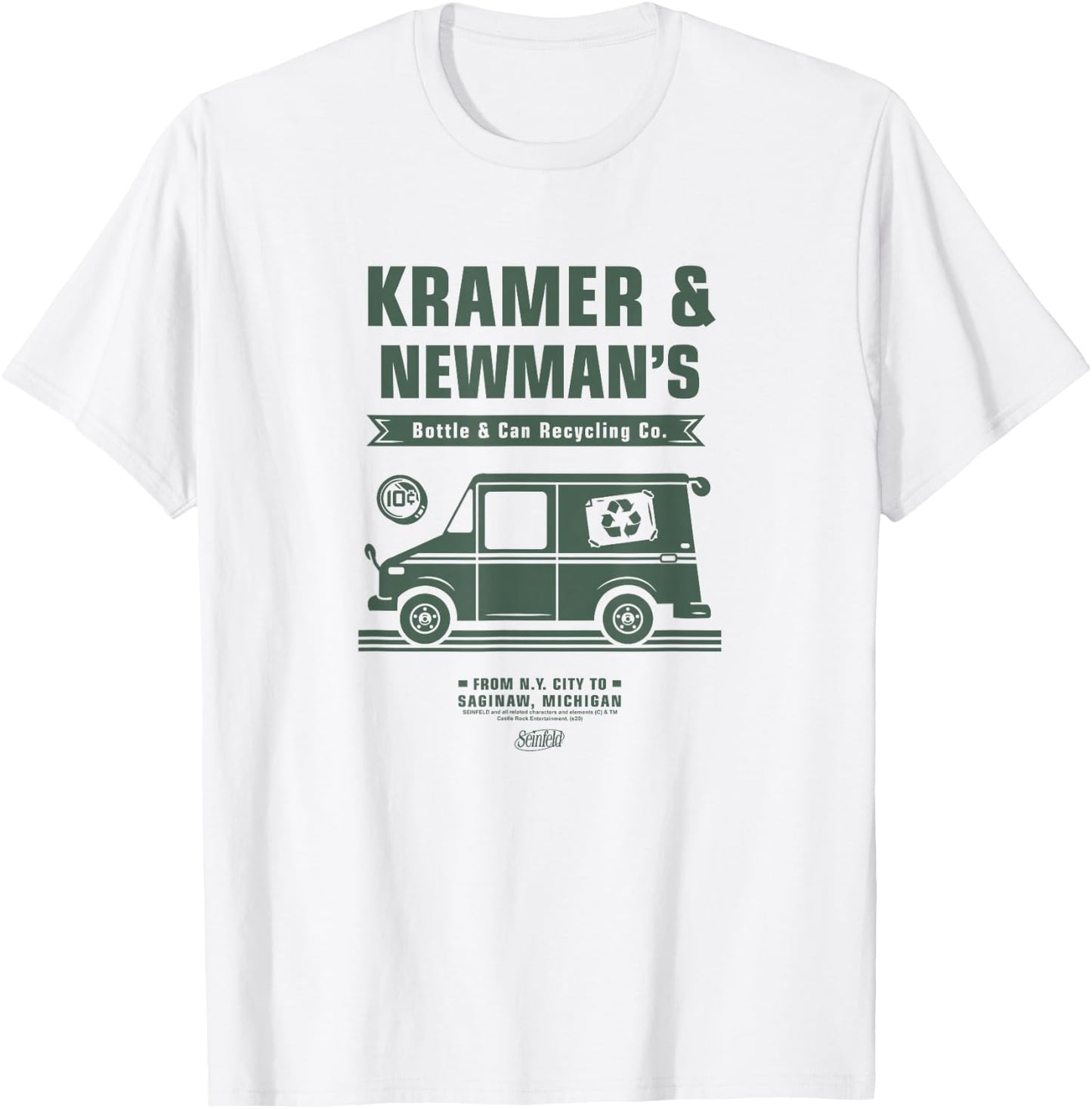 Seinfeld Kramer's & Newman's Bottle & Cap Recycling Co. T-Shirt - T-Shirt | White