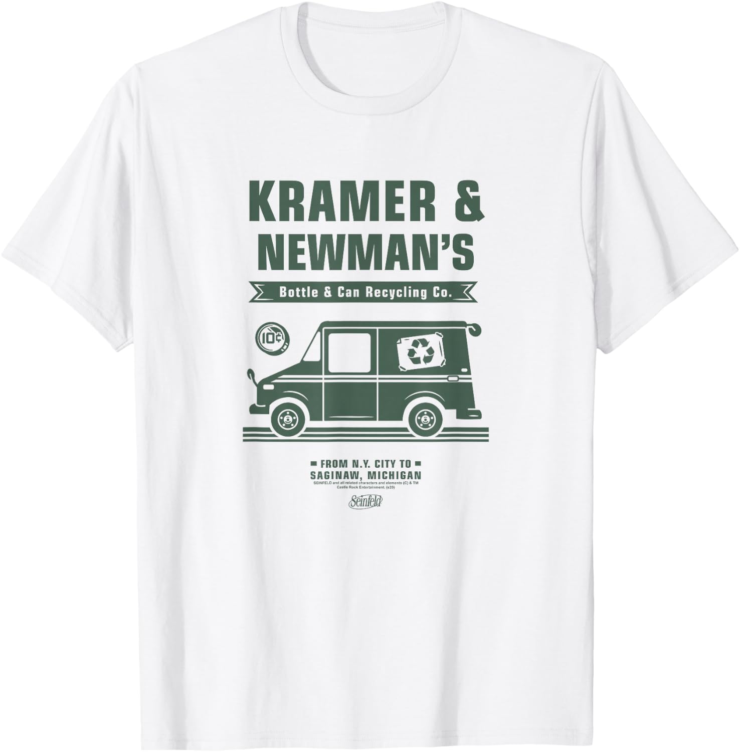 Seinfeld Kramer's & Newman's Bottle & Cap Recycling Co. T-Shirt - T-Shirt | White