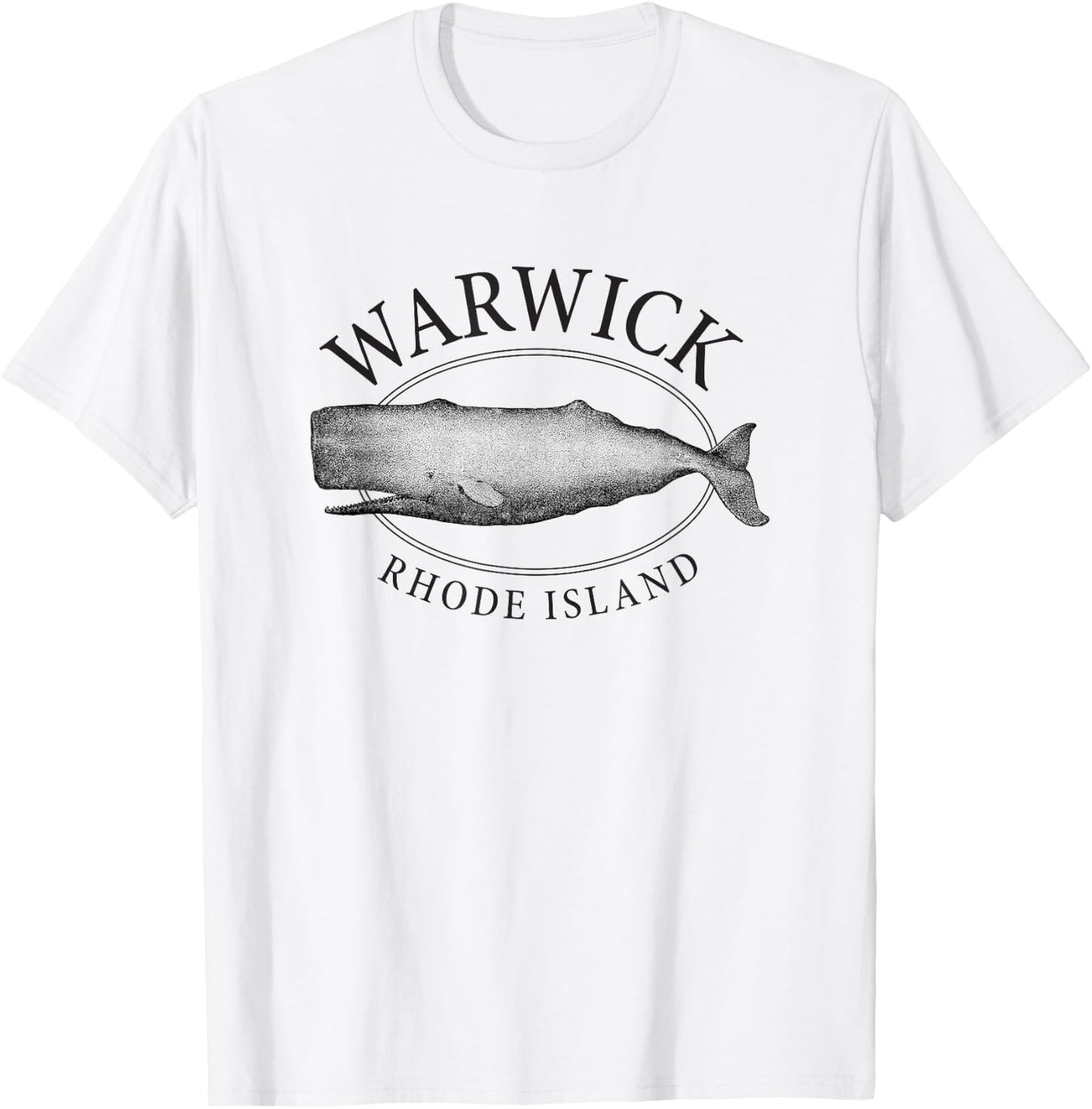 Warwick Rhode Island Vintage Whale Design T-Shirt - T-Shirt | White