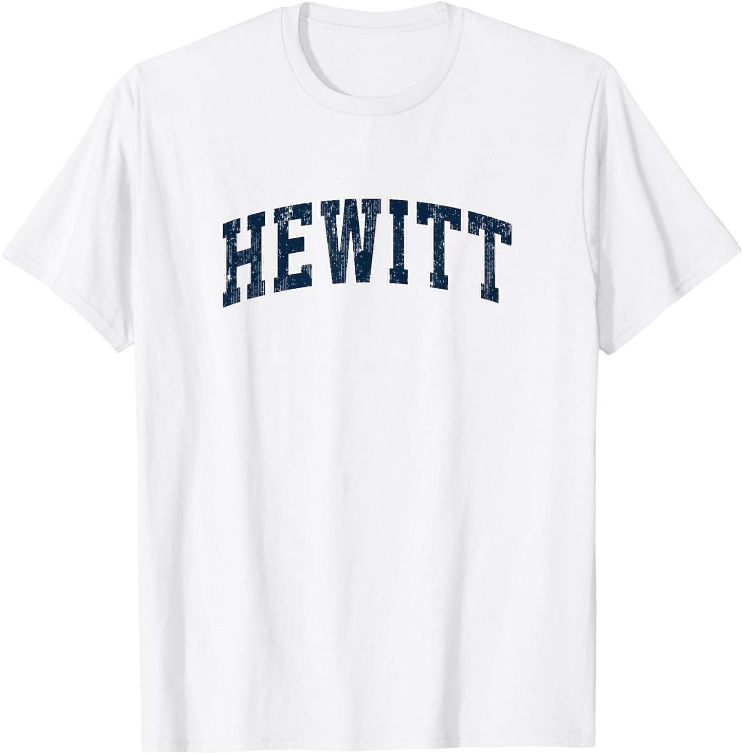 Hewitt Texas TX Vintage Sports Design Navy Design T-Shirt - T-Shirt | White