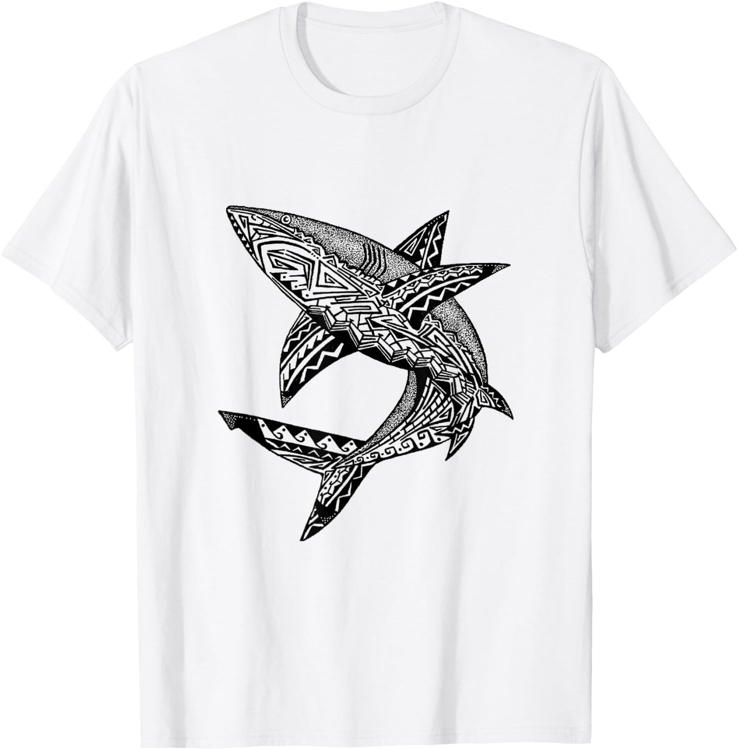 Tribal Shark T-Shirt - T-Shirt | White