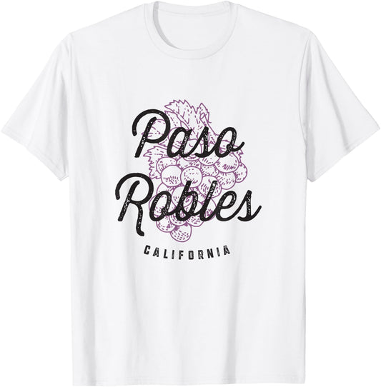 Paso Robles California Wine Country Vintage T-Shirt - T-Shirt | White
