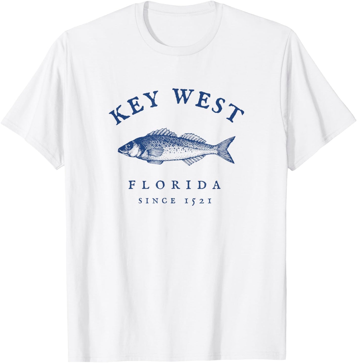 Key West Florida Vintage Fishing Small T-Shirt - T-Shirt | White