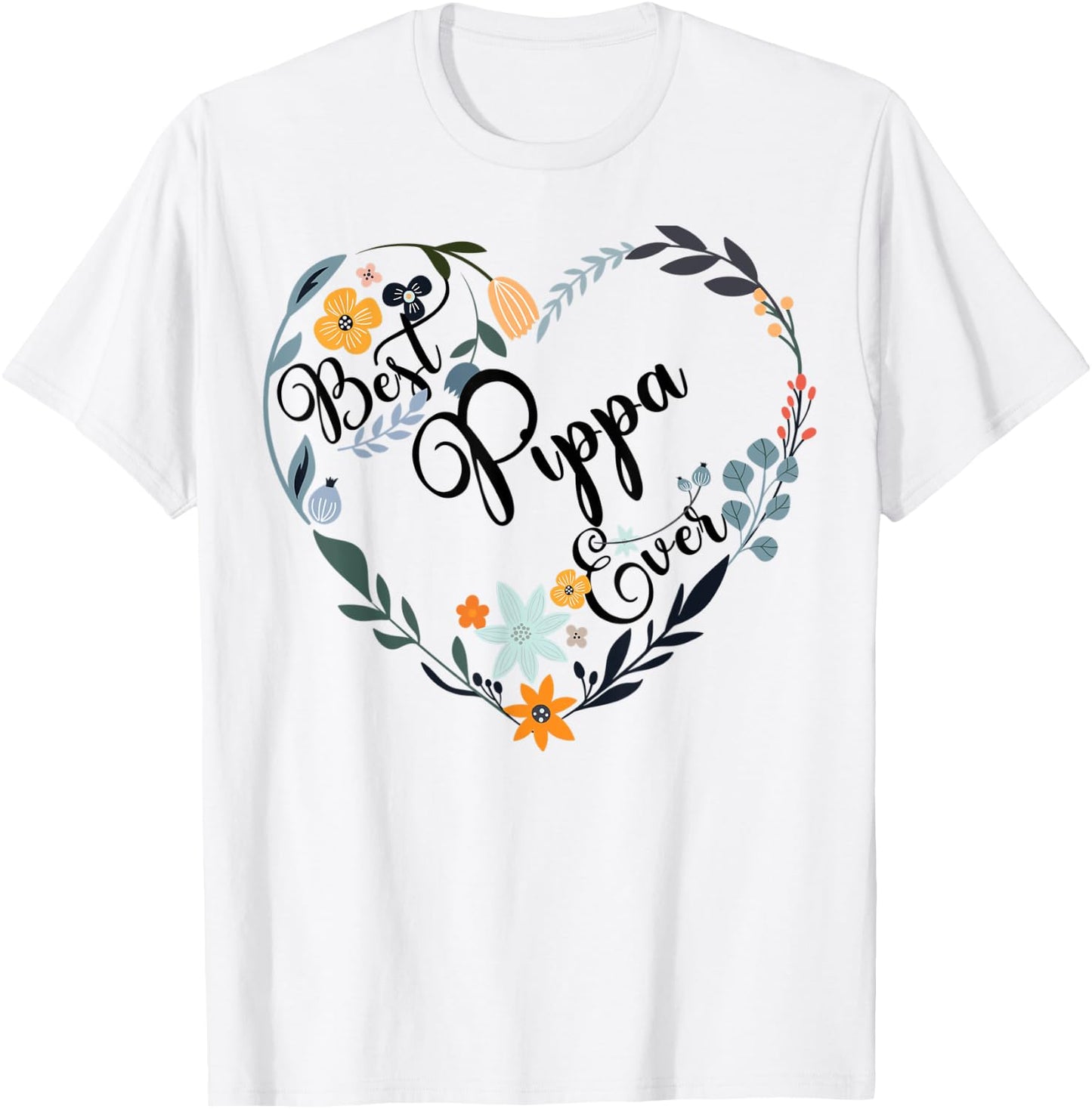 Best Pippa Ever Heart Flower Blessed Grandma Mother's Day T-Shirt - T-Shirt | White