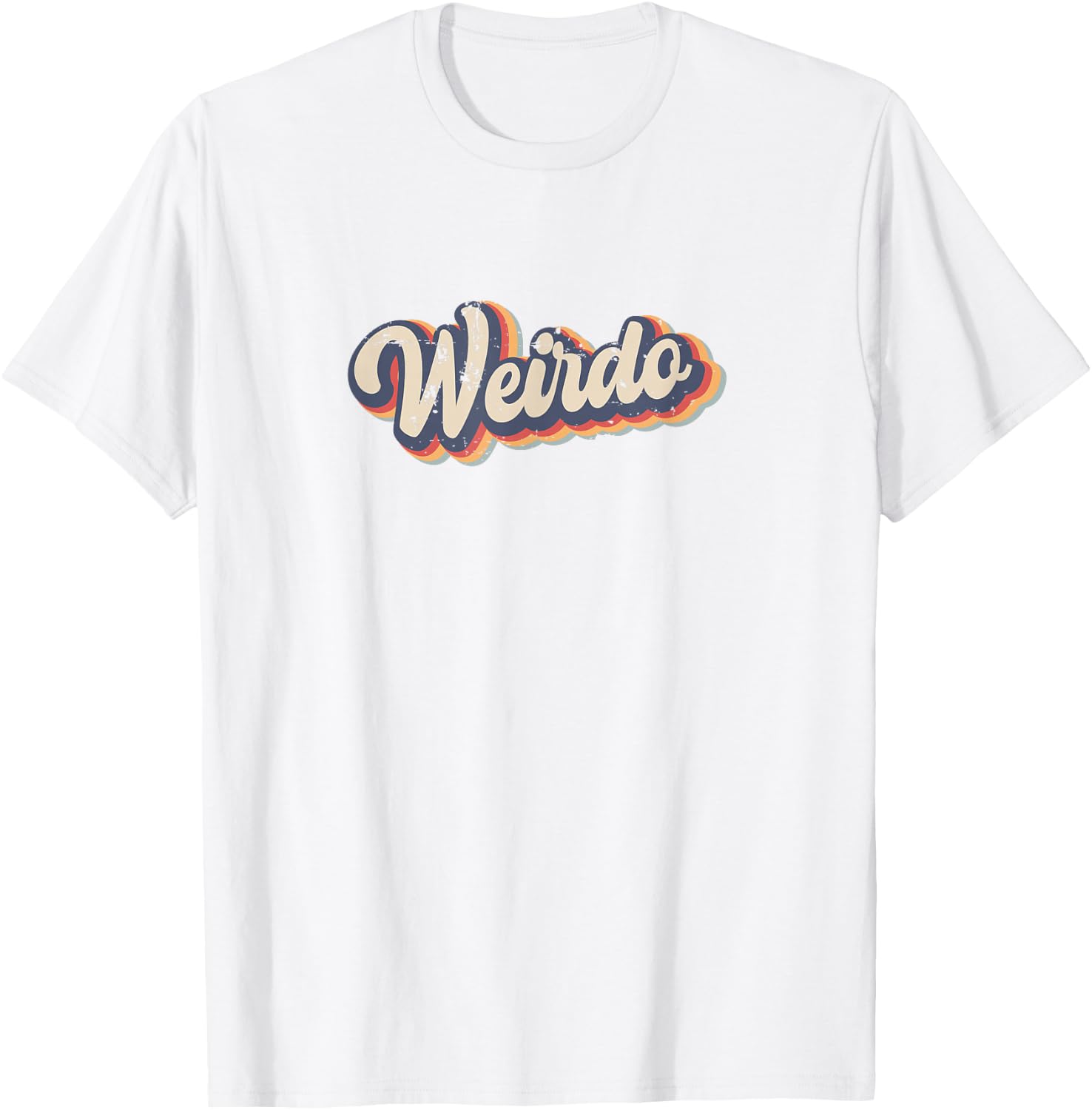 Weirdo Vintage Rainbow Funny strange or eccentric person T-Shirt - T-Shirt | White