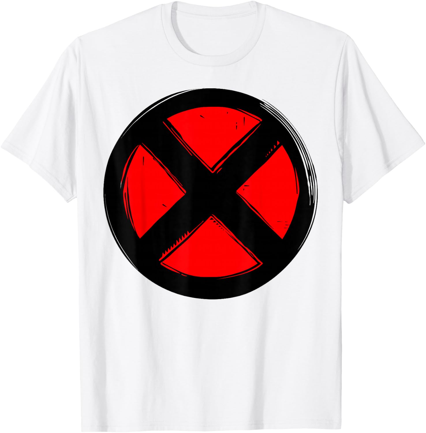 Marvel X-Men Woodcut Red Logo T-Shirt - T-Shirt | White