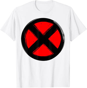 Marvel X-Men Woodcut Red Logo T-Shirt - T-Shirt | White