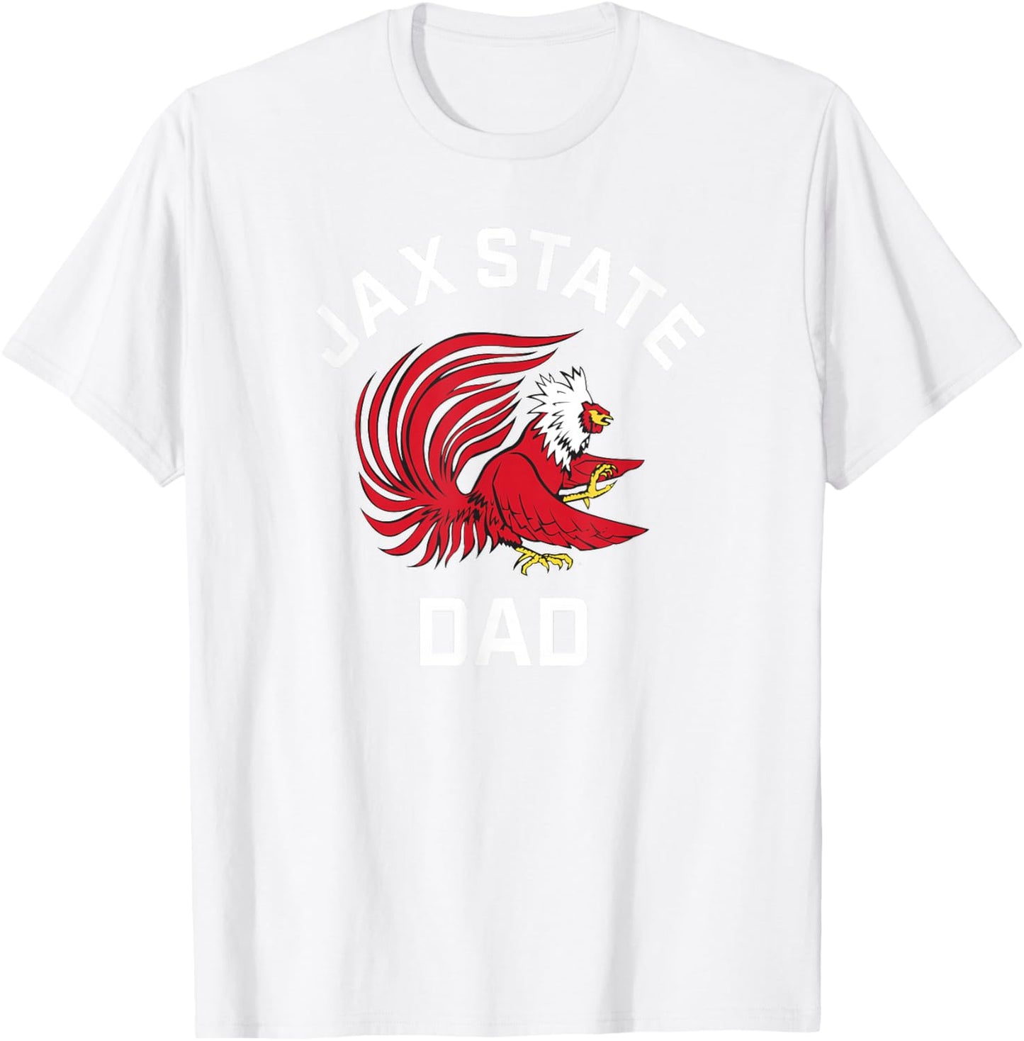 Jacksonville State University JSU Gamecocks Arched Dad T-Shirt - T-Shirt | White