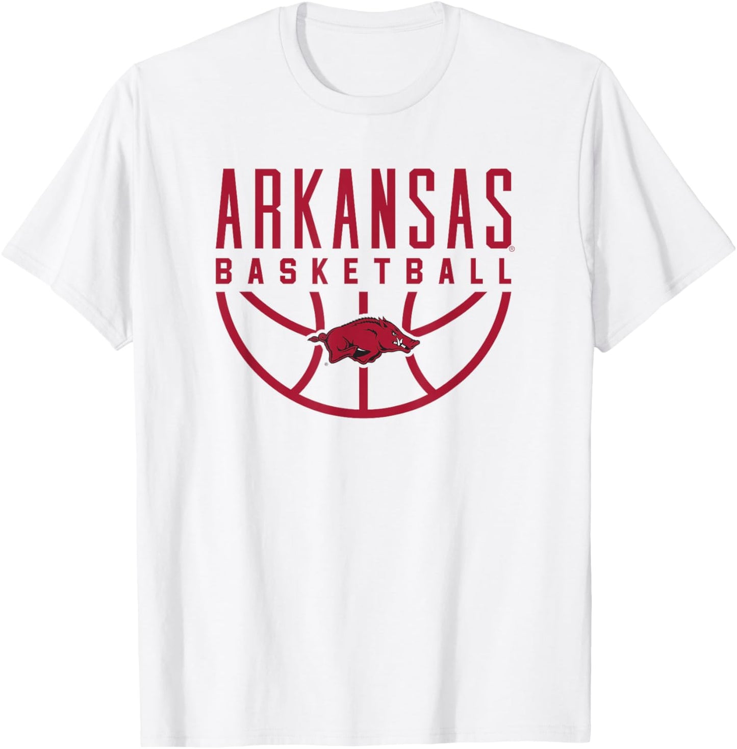 University of Arkansas Razorbacks Basketball T-Shirt - T-Shirt | White