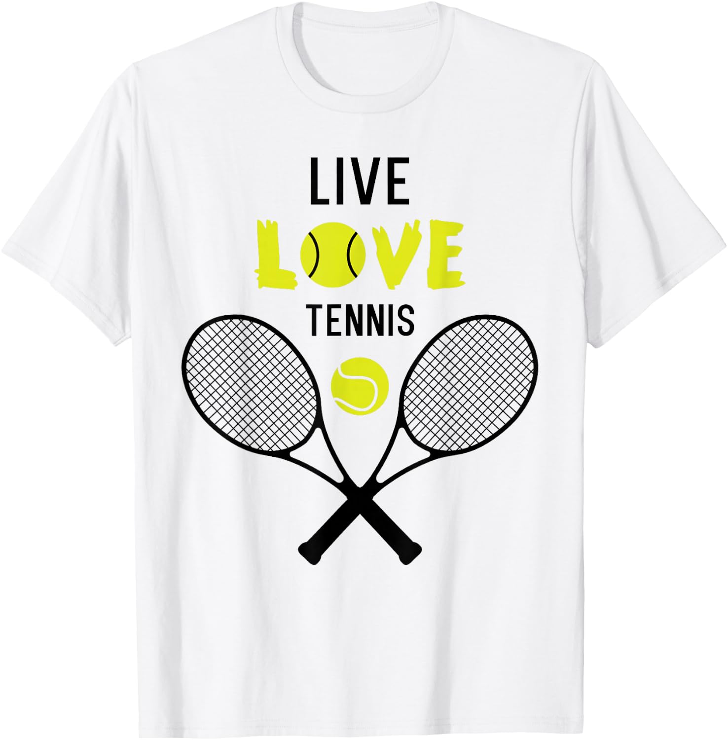 Live Love Tennis Funny Tennis Player Tennis Coach Gift T-Shirt - T-Shirt | White