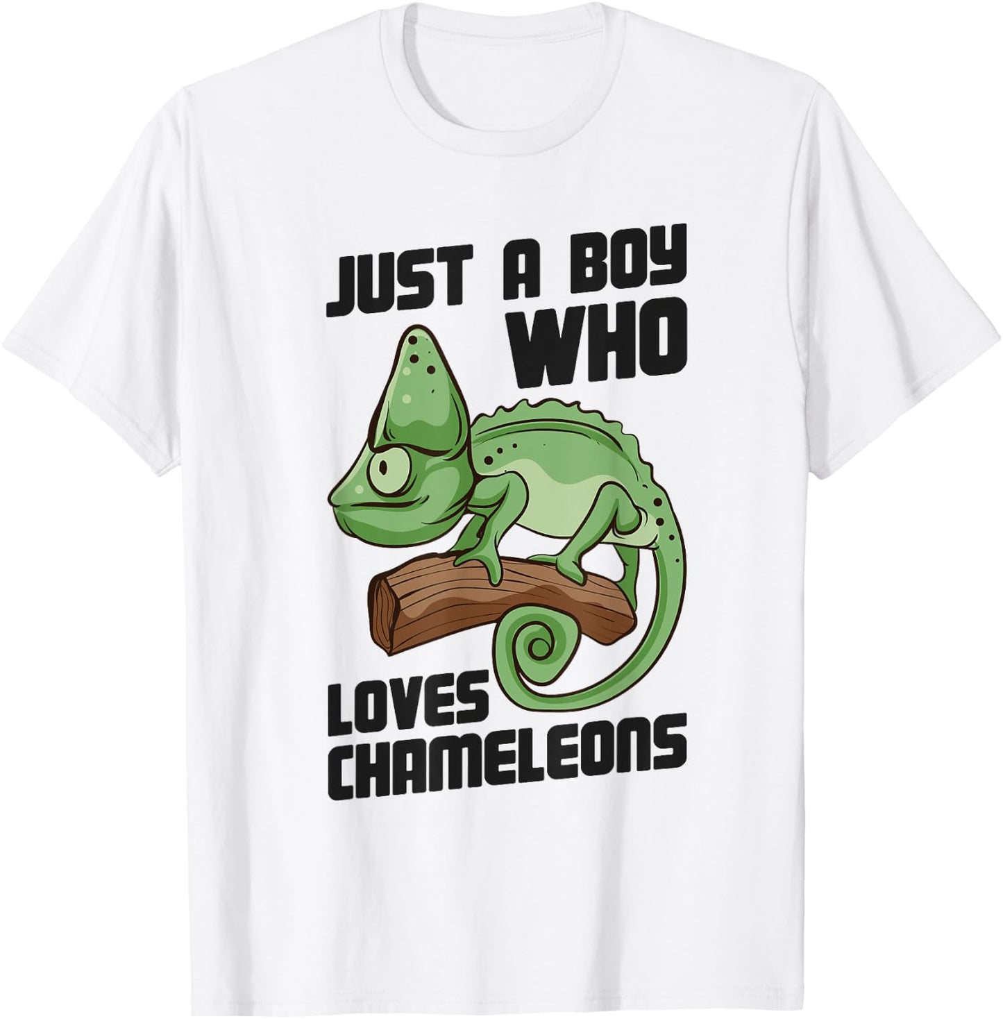 Cute Lizard Chameleon Just a Boy Who Loves Chameleons T-Shirt - T-Shirt | White