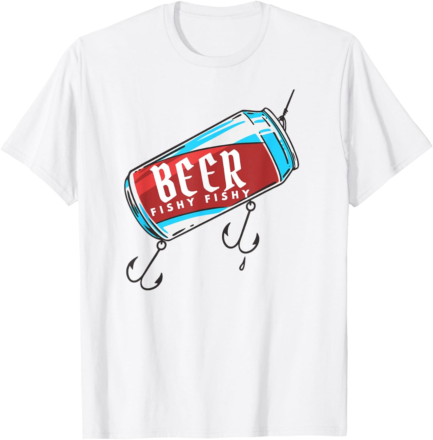 Humor Beer Fishy Fish Hook T-Shirt - T-Shirt | White