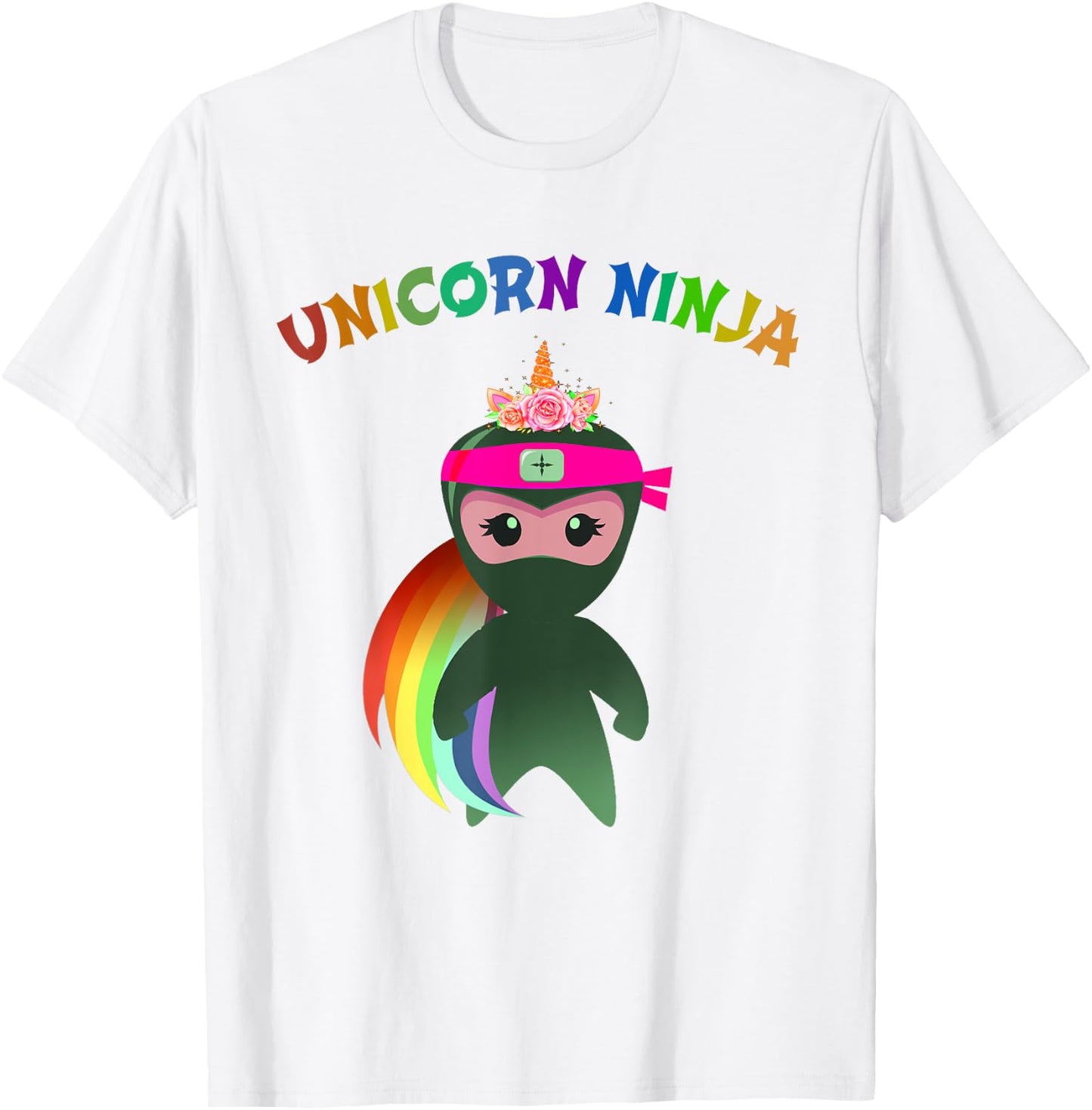 Pink UNICORN NINJA Fancy Dress Spy Girls Kids Mom Teachers T-Shirt - T-Shirt | White
