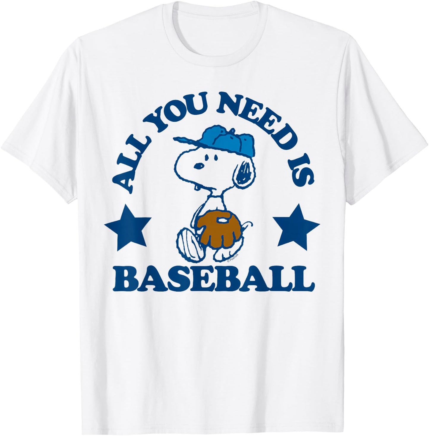 Peanuts - Snoopy All You Need Is Baseball T-Shirt - T-Shirt | White