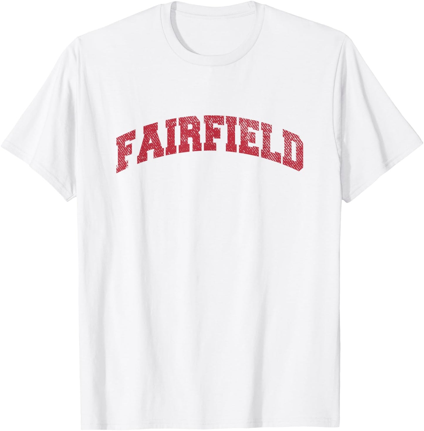 Fairfield Connecticut Classic Athletic Sports Distressed T-Shirt - T-Shirt | White