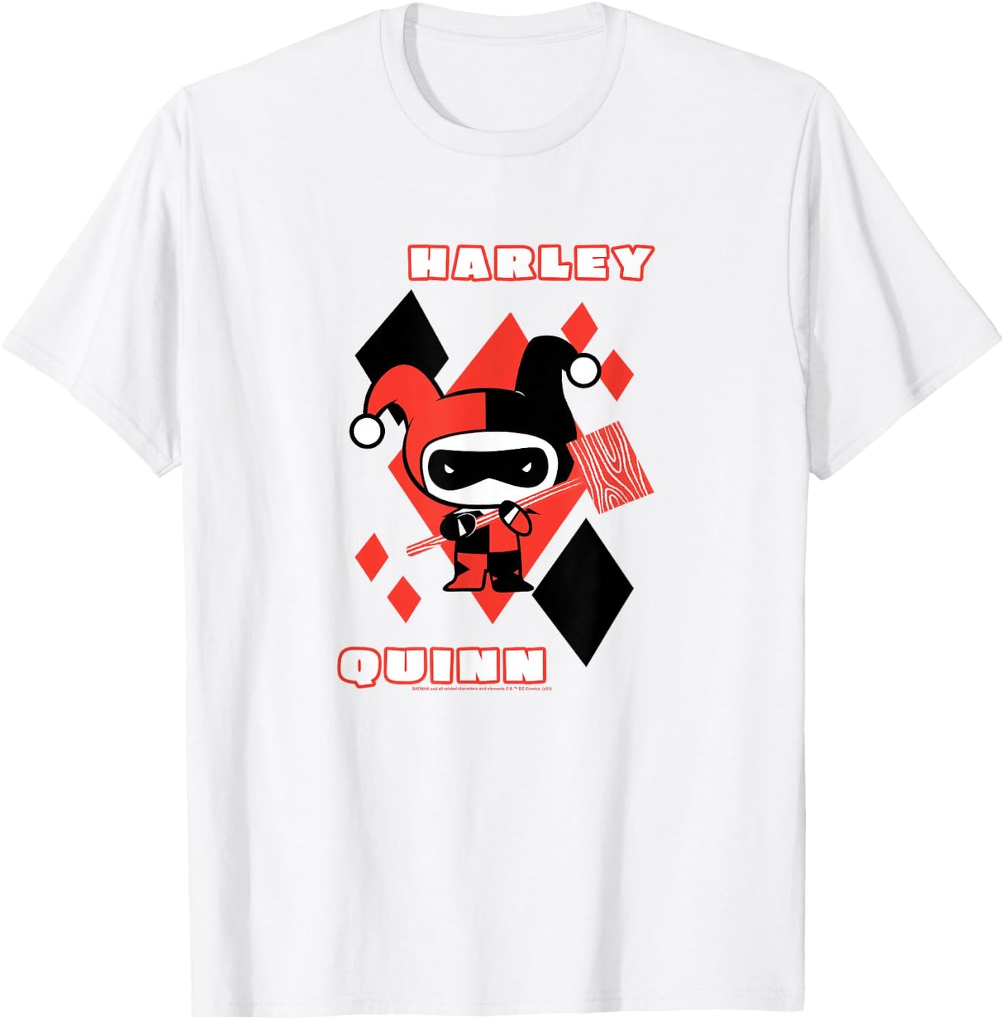 DC Comics Harley Quinn Chibi Diamond Portrait Logo T-Shirt - T-Shirt | White