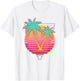 Retro Art 1980s Synthwave Sunset Vaporwave T-Shirt - T-Shirt | White