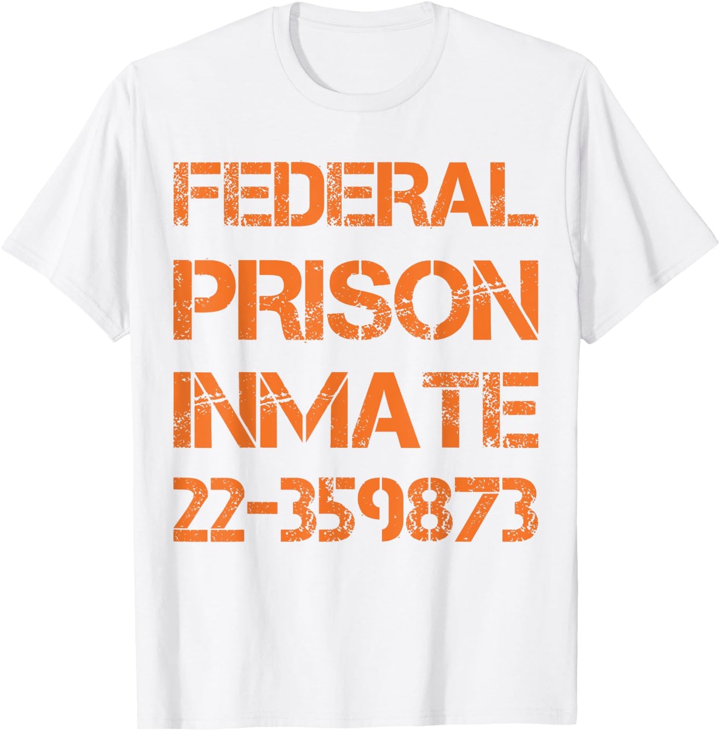 Halloween Federal Prison Jail Inmate Prisoner Costume T-Shirt - T-Shirt | White
