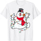 Frosty The Snowman Christmas Lights Portrait Short Sleeve T-Shirt - T-Shirt | White