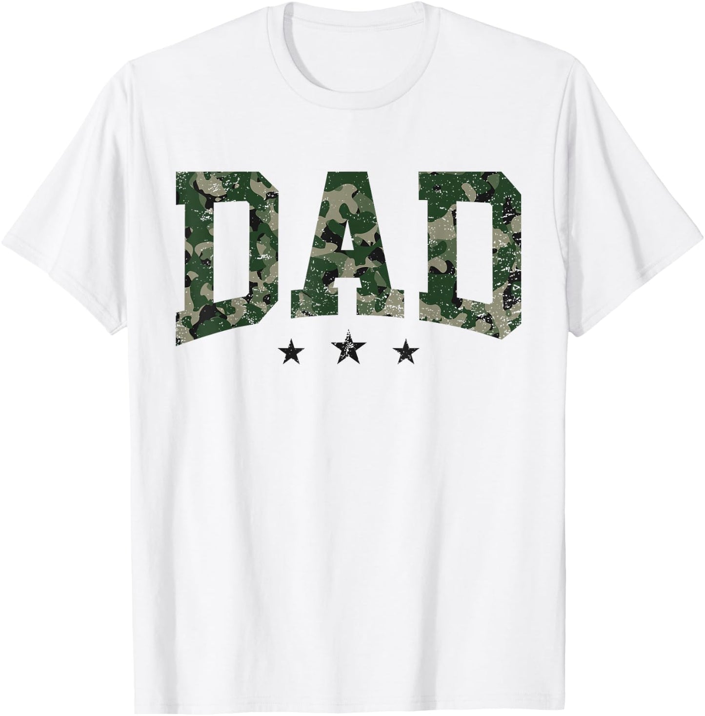 Camo Dad Father's Day Vintage Dad Daddy Camouflage Print T-Shirt - T-Shirt | White