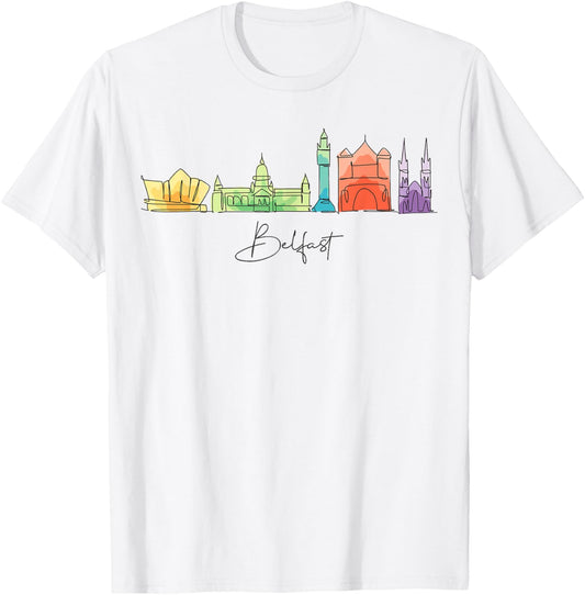 Travel Europe Nothern Ireland Belfast Vacation Souvenir T-Shirt - T-Shirt | White
