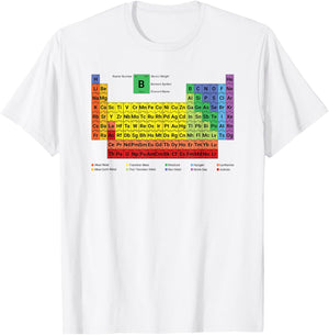 Colorful Periodic Table of Elements with Description T-Shirt - T-Shirt | White