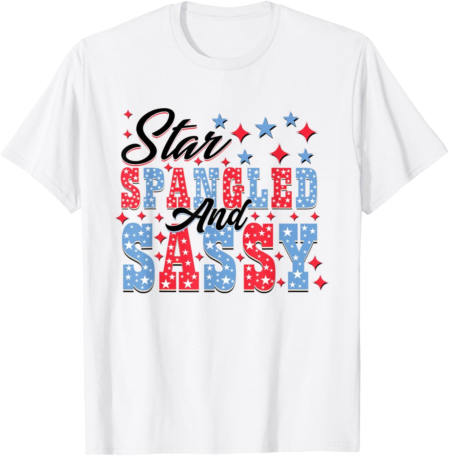 Star Spangled & Sassy Retro 4th Of July Independence Day Women Kids Men T-Shirt - T-Shirt | White