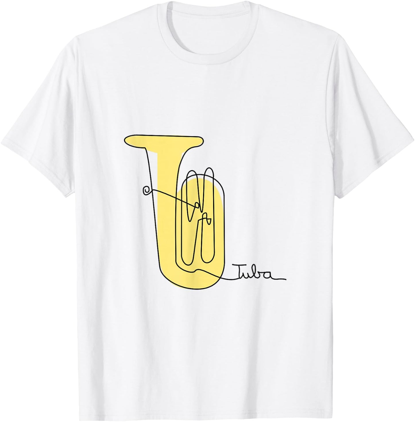 Tubist Brass Music Design One-Line Tuba T-Shirt - T-Shirt | White