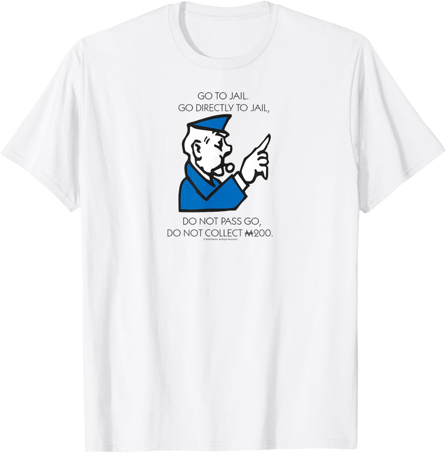 Monopoly Go Directly To Jail Game Board Vintage Logo T-Shirt - T-Shirt | White