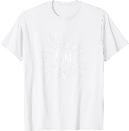 "I Am" Affirmation Self Belief & Betterment Heart Chakra T-Shirt - T-Shirt | White