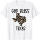 God Bless Texas Cheetah Leopard Print States T-Shirt - T-Shirt | White
