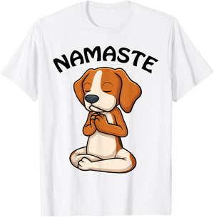 Puppy Yoga Shirt Funny Dog Lovers Yoga Gift Namaste Dogs Women T-Shirt - T-Shirt | White