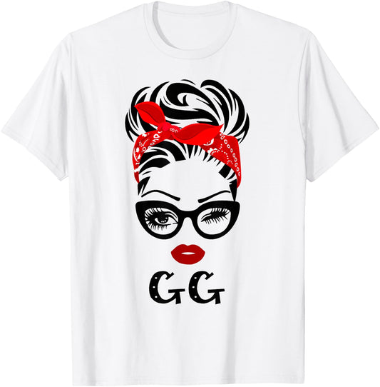 GG Wink Eye Woman Face Gift GG Grandma T-Shirt - T-Shirt | White