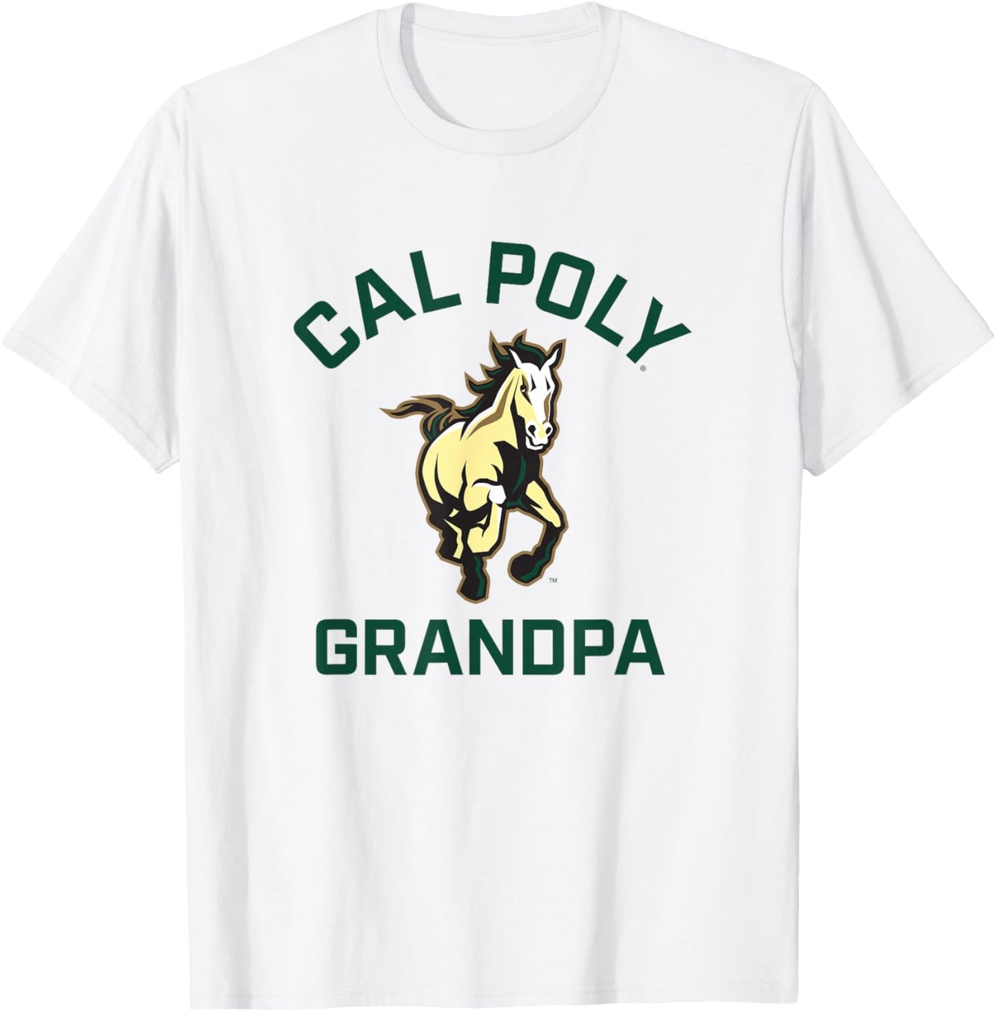 Cal Poly Mustangs Arched Grandpa T-Shirt - T-Shirt | White