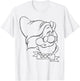 Disney Snow White Doc Line Art Big Face T-Shirt - T-Shirt | White