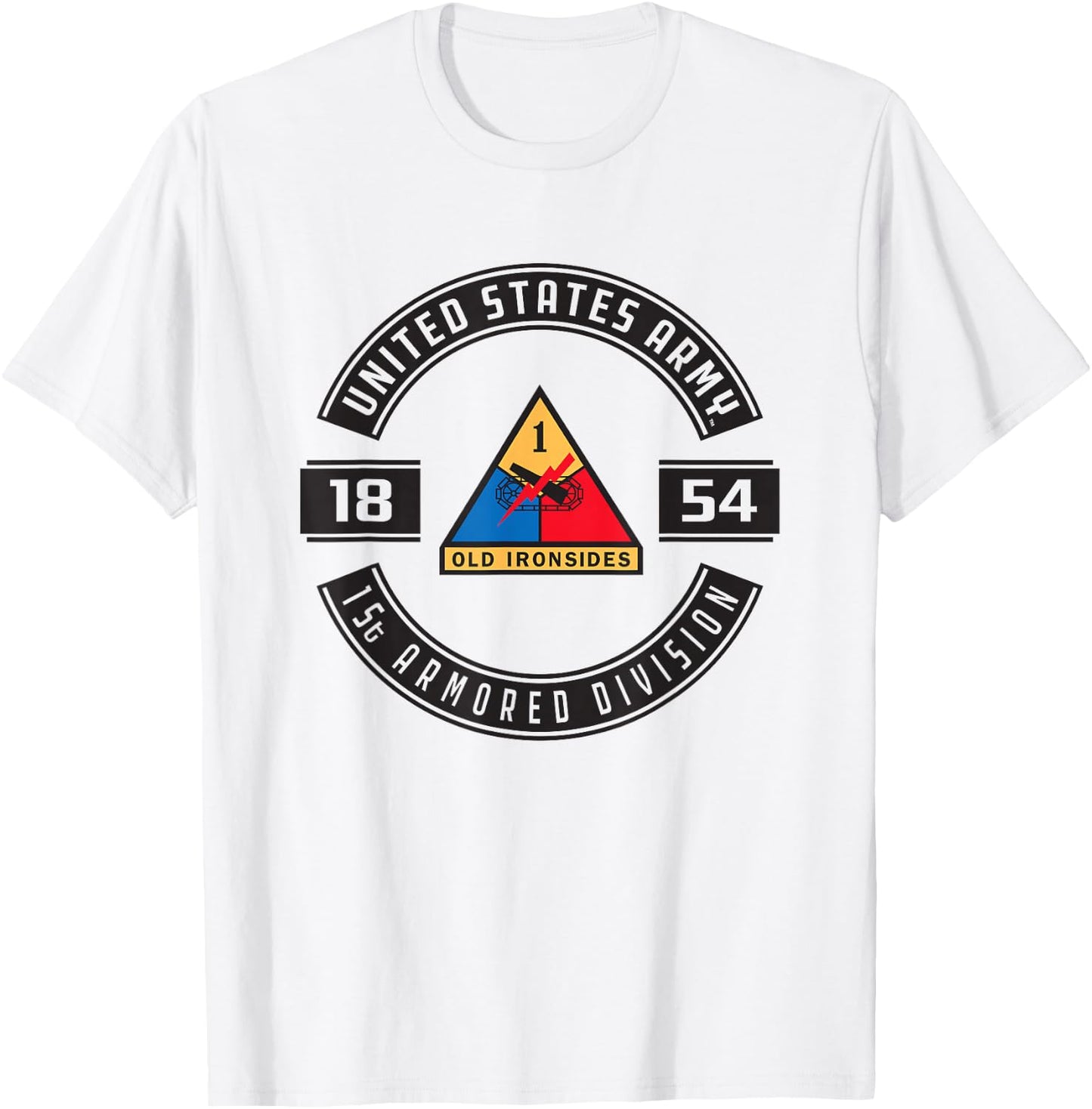 United States Army 1st Armored Division Military Ironsides T-Shirt - T-Shirt | White