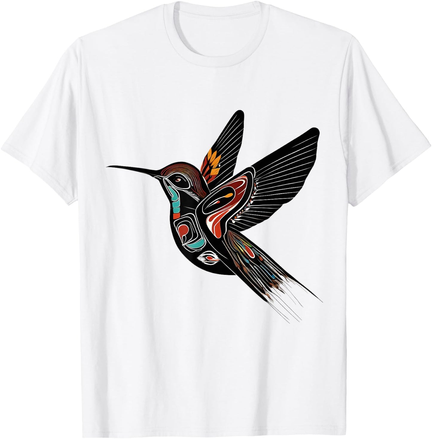 Native American Art - BIRD - Traditional Style Animal T-Shirt - T-Shirt | White