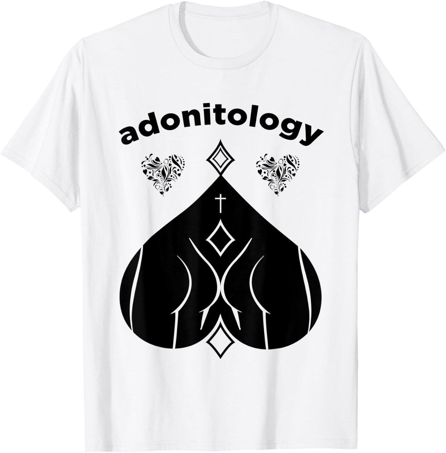 Adonitology Heart Mystic Butt Sacred Geometry T-Shirt - T-Shirt | White