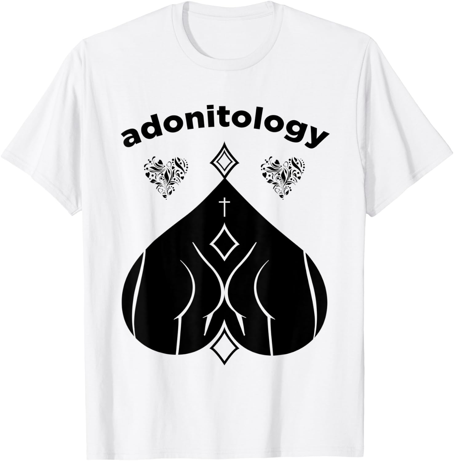 Adonitology Heart Mystic Butt Sacred Geometry T-Shirt - T-Shirt | White