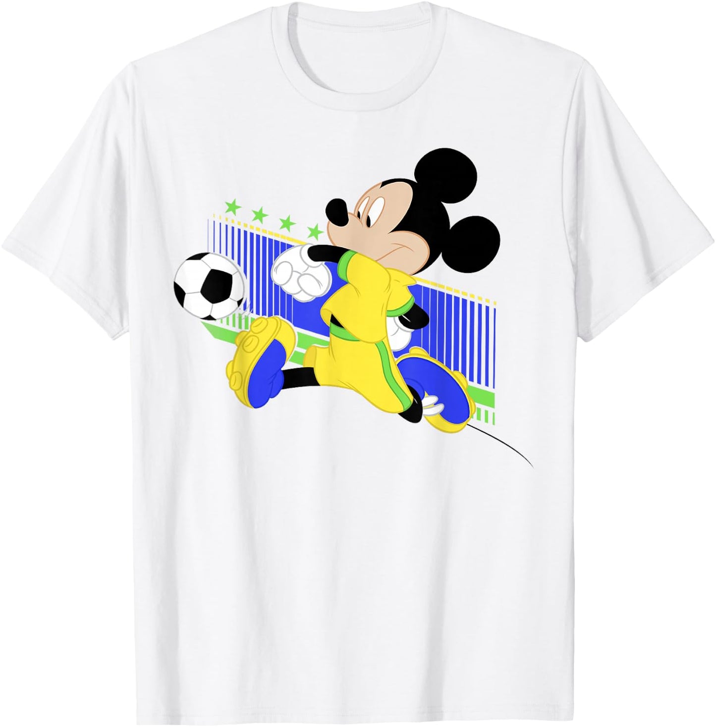 Disney Mickey And Friends Mickey Mouse Brazil Soccer T-Shirt - T-Shirt | White