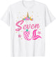 7th Birthday Girl Unicorn Shirt Mermaid Tail 7 Years Old T-Shirt - T-Shirt | White
