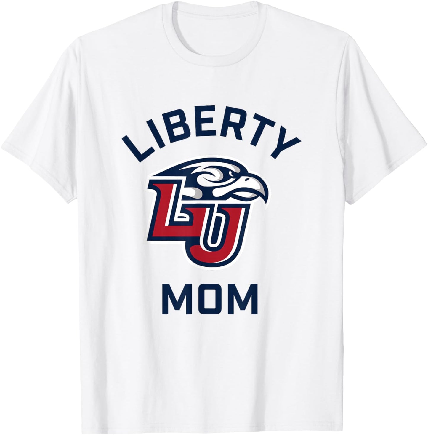 Liberty University Flames Arched Mom T-Shirt - T-Shirt | White